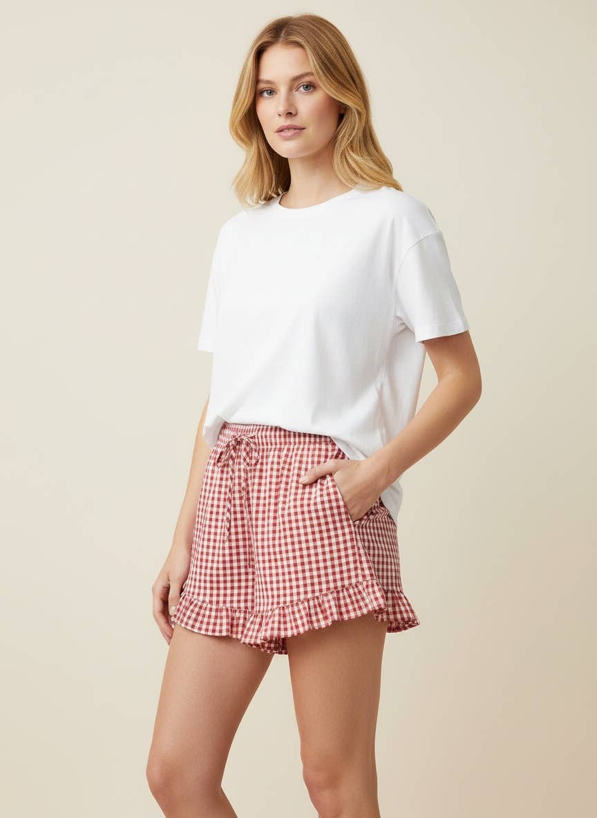 Red Gingham Shorts