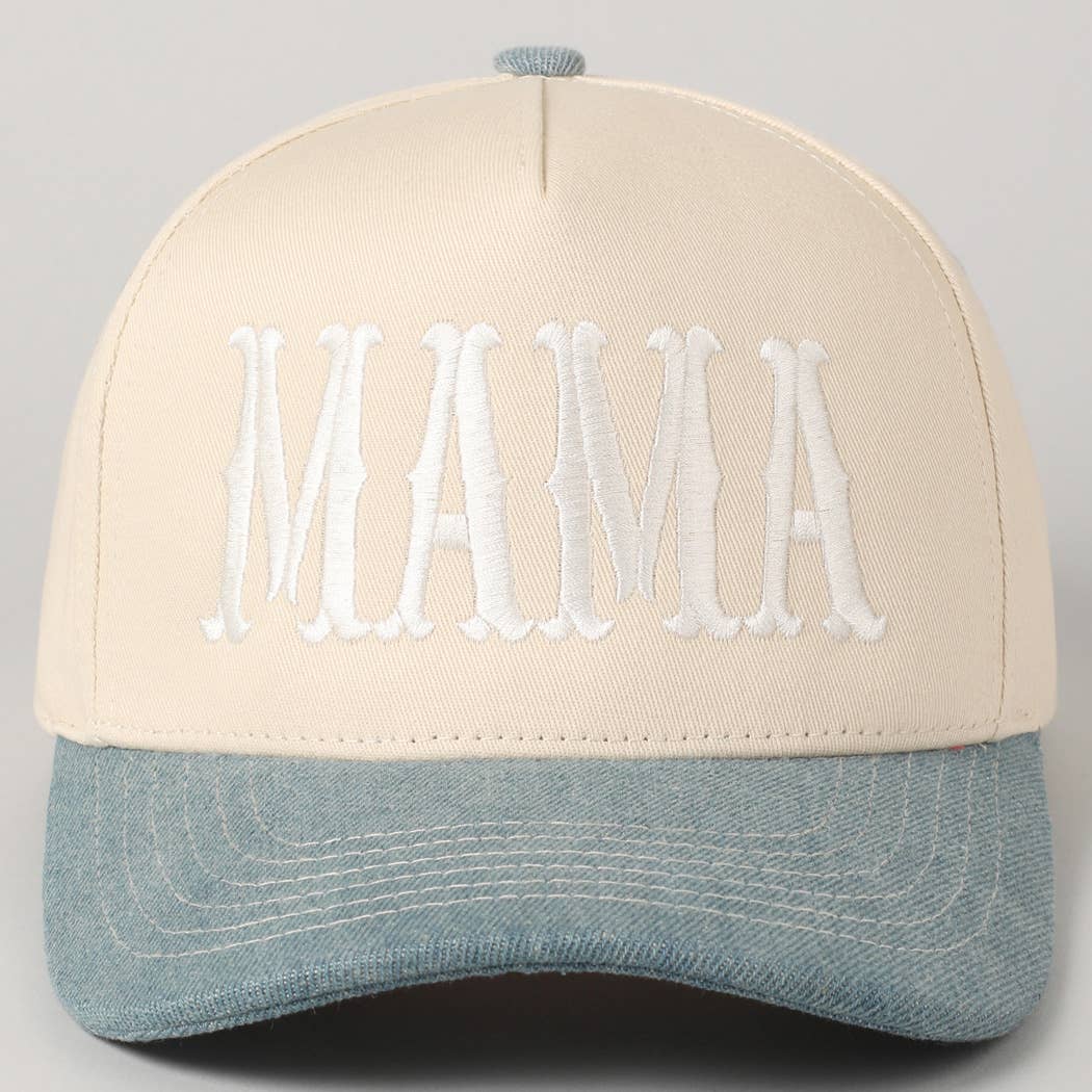 MAMA Typographic Design Embroidery Baseball Cap