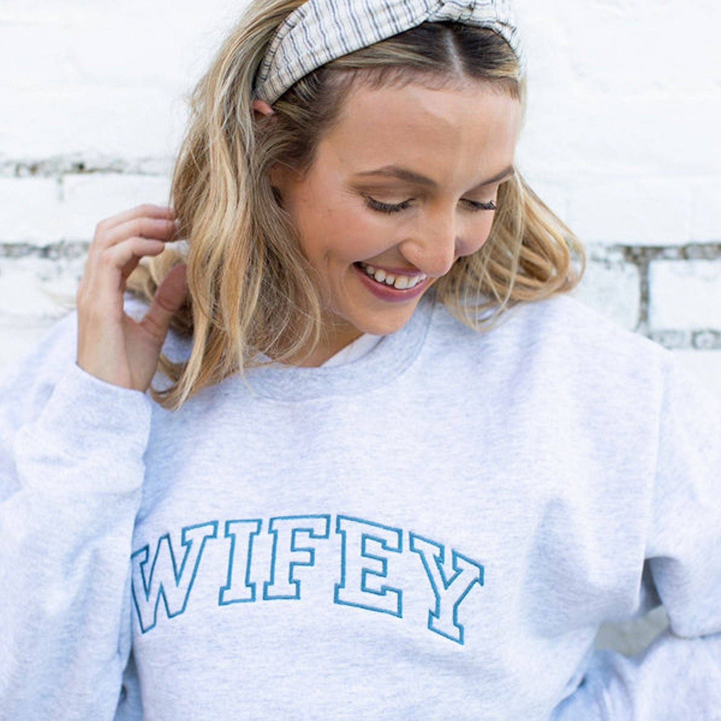WIFEY Athletic Block Crewneck Sweatshirt