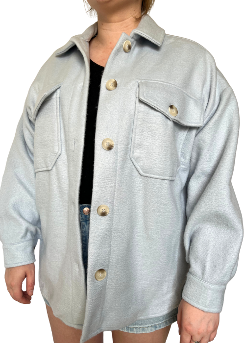 Blue Cozy Button Down Jacket