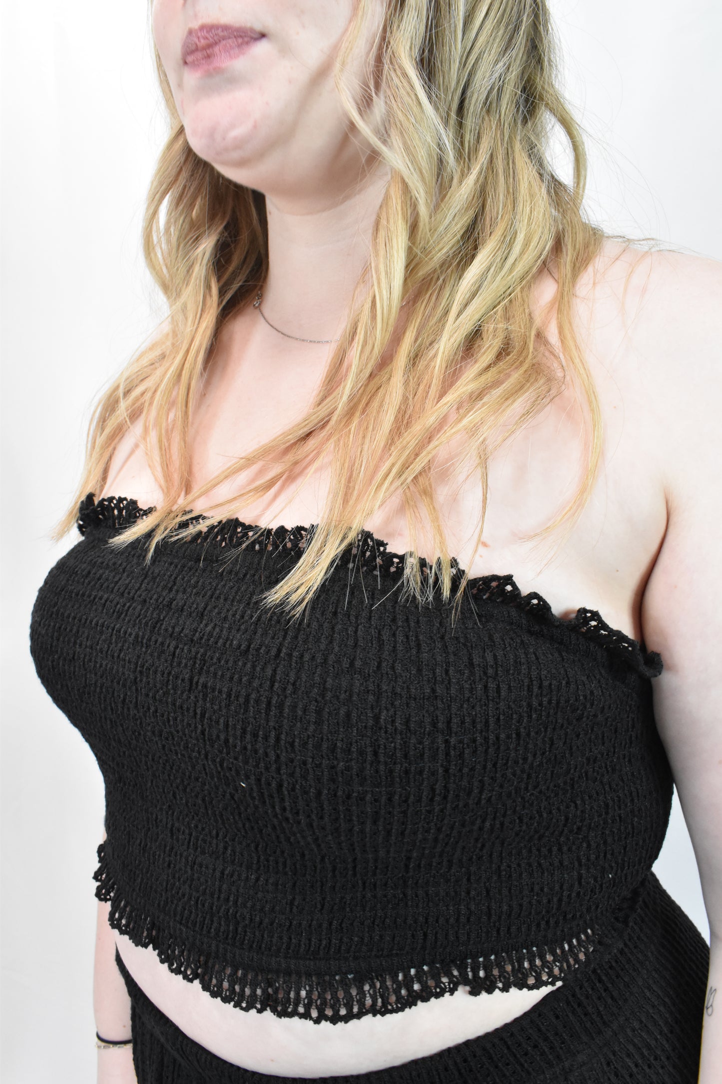 Smocked Strapless Top And Shorts Set