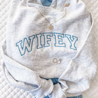 WIFEY Athletic Block Crewneck Sweatshirt