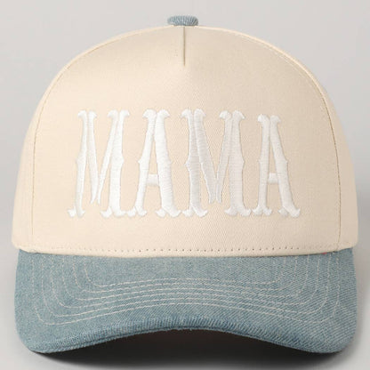 MAMA Typographic Design Embroidery Baseball Cap