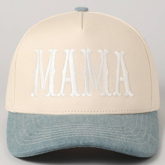 MAMA Typographic Design Embroidery Baseball Cap