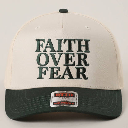 FAITH OVER FEAR Embroidered Trucker Hat