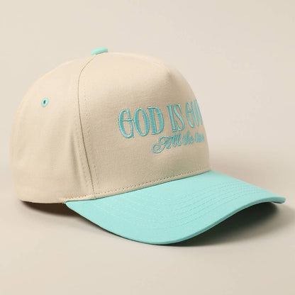 God Is Good All The Time Embroidery Trucker Hat: Brown / ONE SIZE