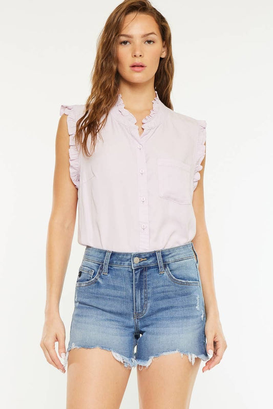 Mid Rise Soft + Stretchy Denim Shorts - Kan Can