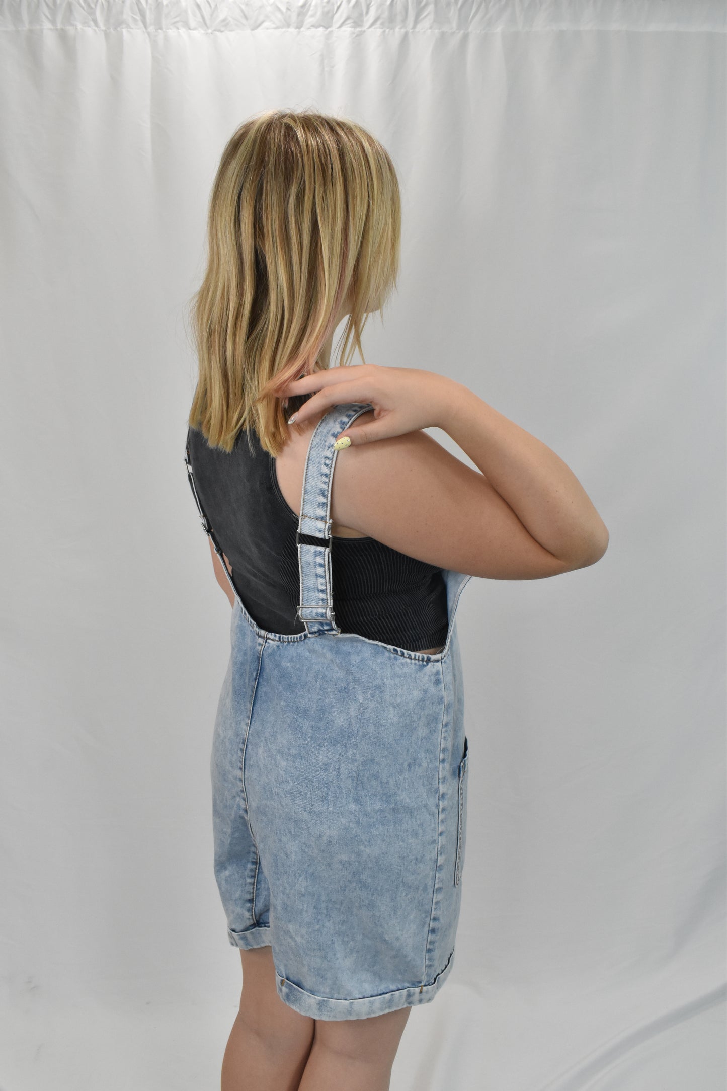 Washed Denim Casual Romper