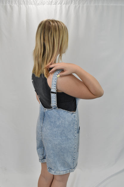 Washed Denim Casual Romper