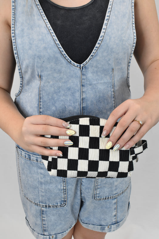 Checkered Makeup Bags