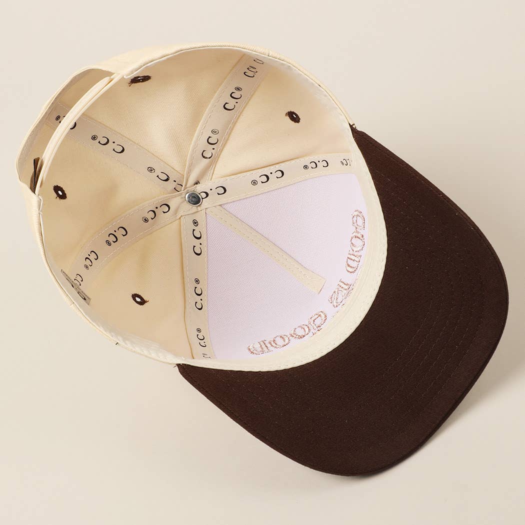 God Is Good All The Time Embroidery Trucker Hat: Brown / ONE SIZE