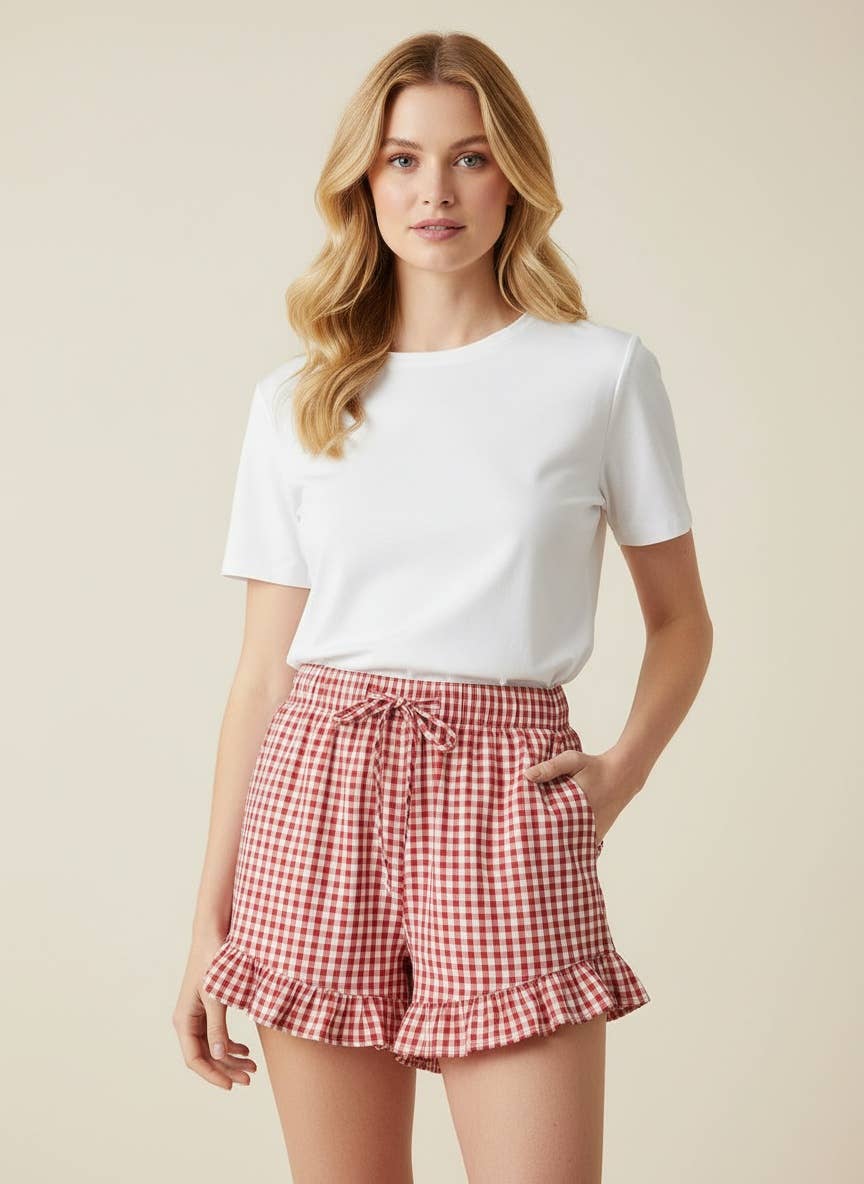 Red Gingham Shorts