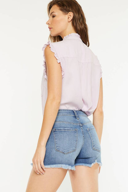 Mid Rise Soft + Stretchy Denim Shorts - Kan Can