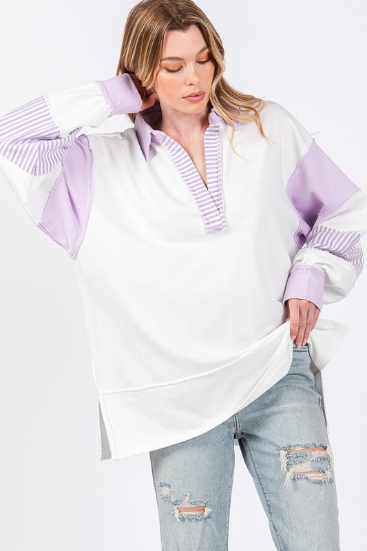 Lilac Colorblock Sweatshirt